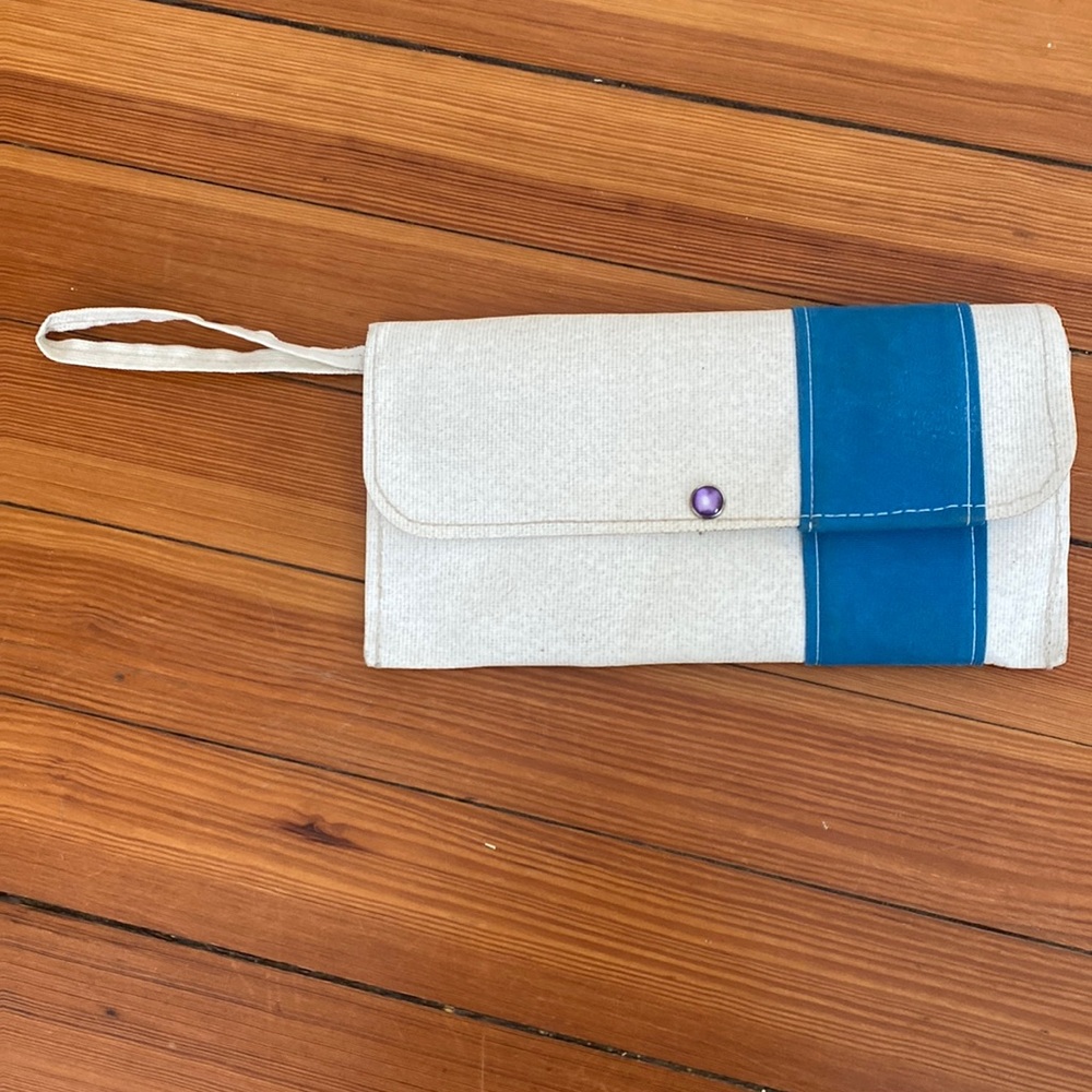 Clutch/Wristlet with Card Holder Slots - made from recycled materials